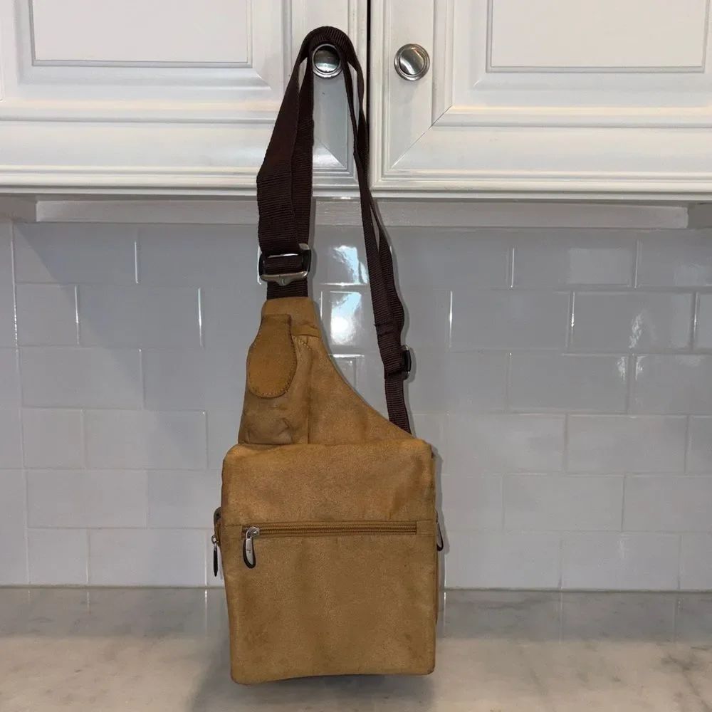Travelon Purse Anti-Theft Bag Faux Suede Crossbody Sling Bag RFID Travel